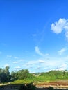 a beautiful and stunning blue sky decorated with white clouds