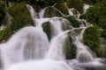 The beautiful and stunning Plitvice Lake National Park, Croatia, close up head on shot of a waterfall Royalty Free Stock Photo