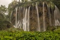 The beautiful and stunning Plitvice Lake National Park, Croatia, wide shot of a waterfall Royalty Free Stock Photo