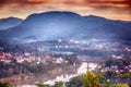 Beautiful stunning sunset in Luang Prabang Laos, from Mount Phusi. Laos is a popular travel destination in Southeast Asia