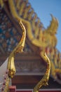 Beautiful stupas decorated with colorful mosaic big pagoda and Thai art architecture of Wat Pho temple in Bangkok, Thailand Royalty Free Stock Photo