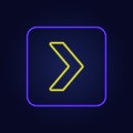 Beautiful stylish colorful neon right arrow icon - Vector