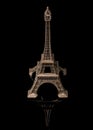 Beautiful Stylish Eiffel Tower of France Europe Model Statue Toys in Black Isolated Background Royalty Free Stock Photo