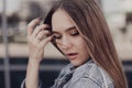 Female portrait in profile of a charming teenage girl Royalty Free Stock Photo