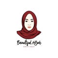Beautiful Stylish Hijab Girl Logo, Brand, Vector Design, Icon, Sign