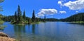 Strathcona Provincial Park Landscape Panorama of Battleship Lake on the Forbidden Plateau, Vancouver Island, British Columbia Royalty Free Stock Photo