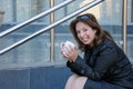 Beautiful successful businesswoman having a coffebreak Royalty Free Stock Photo