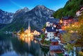 Beautiful summer Alpine Hallstatt Town and lake Hallstatter See