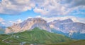 View of Sella group mountains, Dolomites, Italy Royalty Free Stock Photo