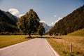 Beautiful summer alpine landscape. Logar valley or Logarska dolina, Kamnik Savinja Alps, Slovenia, Europe. Royalty Free Stock Photo