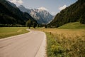 Beautiful summer alpine landscape. Logar valley or Logarska dolina, Kamnik Savinja Alps, Slovenia, Europe Royalty Free Stock Photo