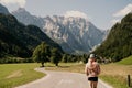 Beautiful summer alpine landscape. Logar valley or Logarska dolina, Kamnik Savinja Alps, Slovenia, Europe. Royalty Free Stock Photo