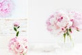 Summer peonies photo collage Royalty Free Stock Photo