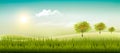 Beautiful summer countryside landscape background. Royalty Free Stock Photo