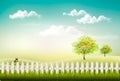 Beautiful summer countryside landscape background.