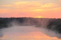 Beautiful summer dawn over the river Royalty Free Stock Photo