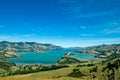 Beautiful summer day view into the Akaroa Harbour Royalty Free Stock Photo