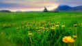 A beautiful summer evening landscape in Iceland. Royalty Free Stock Photo