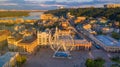 Beautiful summer evening sunset light in Kyiv