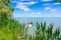 Beautiful summer lake landscape with turquoise water Royalty Free Stock Photo