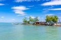 Beautiful summer lake landscape with turquoise water Royalty Free Stock Photo