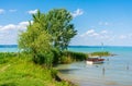 Beautiful summer lake landscape with turquoise water Royalty Free Stock Photo