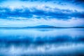 Beautiful summer landscape with cloudy sky and natural lake in Poland. HDR image Royalty Free Stock Photo