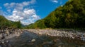 Beautiful summer landscape. Fast flowing mountain river Royalty Free Stock Photo