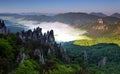 Beautiful summer landscape with inversion