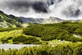 Beautiful summer landscape with lake Calcescu in Parang mountai Royalty Free Stock Photo