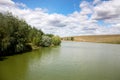 Beautiful summer landscape-Lake with trees on the sides Royalty Free Stock Photo