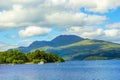 Beautiful summer landscape at Loch Lomond in Luss, Scotland, UK Royalty Free Stock Photo