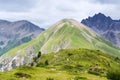 Beautiful summer landscape with Monte Motto near Lake Livigno, Italy