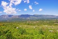 Beautiful summer landscape. Montenegro, Ulcinj Municipality, view of meadow near Old Town Shas