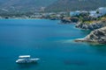 Beautiful Summer Landscape mountains, blue sea, green trees. Greece, nature.Beautiful day, blue sky Royalty Free Stock Photo