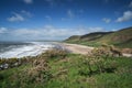 Beautiful Summer landscape of Rhosilli Bay beach Gower peninsula