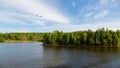 Beautiful summer landscape Svir River in north of Russia