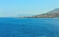 Messina strait from ferry, Sicily, Italy Royalty Free Stock Photo