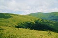 Beautiful summer mountain landscape, forest, clouds. Mount Gemba Pylypets Ukraine. Ukrainian mountains Carpathians Royalty Free Stock Photo