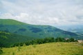 Beautiful summer mountain landscape, forest, clouds. Mount Gemba Pylypets Ukraine. Ukrainian mountains Carpathians Royalty Free Stock Photo