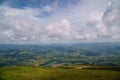 Beautiful summer mountain landscape, forest, clouds. Mount Gemba Pylypets Ukraine. Ukrainian mountains Carpathians Royalty Free Stock Photo