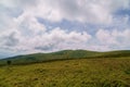 Beautiful summer mountain landscape, forest, clouds. Mount Gemba Pylypets Ukraine. Ukrainian mountains Carpathians Royalty Free Stock Photo