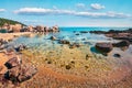 Beautiful summer panorama of the Little Xigia beach. Wonderful morning view of Ionian Sea, Zakinthos island, Greece, Europe. Beaut