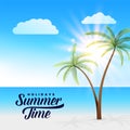 Beautiful summer paradise beach scene background Royalty Free Stock Photo