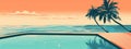 Beautiful summer pool beach banner Royalty Free Stock Photo