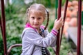 Beautiful summer portrait of a cute little girl.