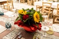 Beautiful summer restaurant dinner table set for an event, party, Royalty Free Stock Photo