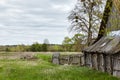 Beautiful summer rural landscape with old barn