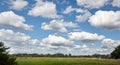 Beautiful summer rural landscape with old barn