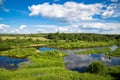 Beautiful summer rural landscape with a river Royalty Free Stock Photo